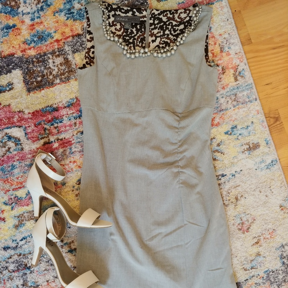 4P Donna Ricco gray dress with bling